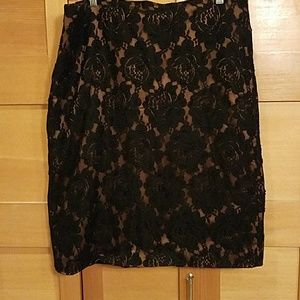 Gold with black beaded lace overlay skirt